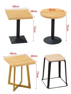 Nội thất nhà hàng thương mại căng tin Nhà Hàng Quán Ăn bàn ghế nhỏ tròn và bàn vuông bàn đơn giản - Product Image 3