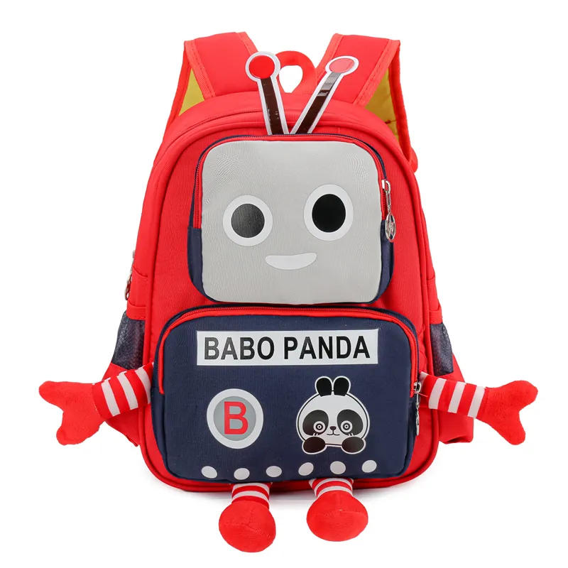 Mochila escolar ligera con dibujos animados para chica, bolso escolar con forma de robot divertido, venta al por mayor
