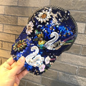 Casquette de <span class=keywords><strong>baseball</strong></span> polyvalente en PVC à motif animalier, pour femme, printemps-été, élégante, tendance, ornée de strass, chapeau de soleil tendance - Product Image 6