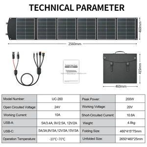 1200W 1000Wh 220V 230V 240V EU UK AU <b>Socket</b> Plug 110V US <b>Socket</b> Plug With 4 AC Outlets 1200VA 10USB 2TypeC 200W Solar Panel Kits - Product Image 5