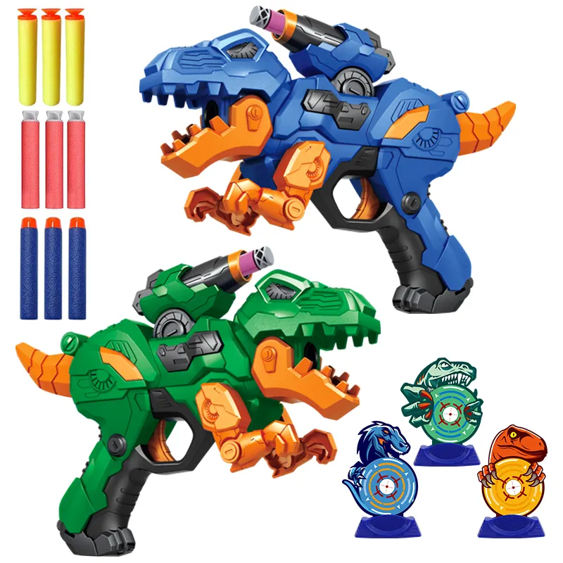 Brinquedos de dinossauro, pistolas de balanço elétricas de brinquedo para meninos, brinquedos de espuma macia