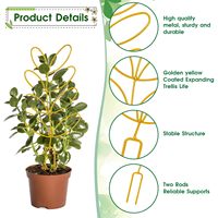 Supports de plantes grimpantes en métal durable, lot de 2, forme de feuille de 12 pouces, pour mini-jardin, usage intérieur - Accessoires pour plantes grimpantes Hoya, Monstera