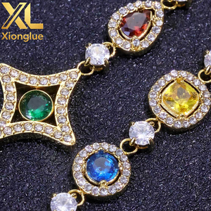 Nouvel Arrivage Bracelets à Maillons Géométriques en Acier Inoxydable Plaqué Or 18K Coloré, Sertissage Griffe, Style Hip Hop, Unisexe, 0.3m - Product Image 1