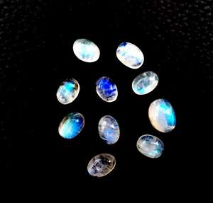 10pcs High Quality Natural Rainbow Moonstone Smooth Oval Shape White Fire Loose Gemstone Cabochons for Jewelry <b>Stone</b> Beads - Product Image 3
