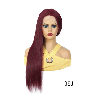 Parrucca frontale in pizzo 99j in pizzo trasparente HD 100% vergine <span class=keywords><strong>capelli</strong></span> brasiliani Color rossastro rosso colore lungo disponibile piccolo grande - Product Image 3