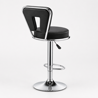 Tabouret de bar moderne en cuir PU à hauteur réglable, pivotant, avec dossier et repose-pieds, base chromée pour cuisine et bar