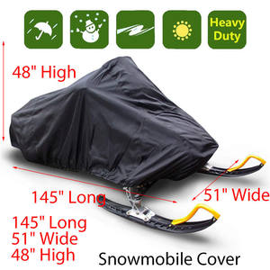 Funda para Trineo Impermeable y Antipolvo de Tela Oxford 368x130x121cm Negra Plateada, Protección Exterior para Moto de Nieve - Product Image 2