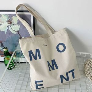 Bolsa de Hombro Azul Reciclable de Gran Capacidad, Bolso de Mano de Algodón, Bolsa de Viaje, Bolsa de Almacenamiento, Logotipo Personalizado Profesional - Product Image 1
