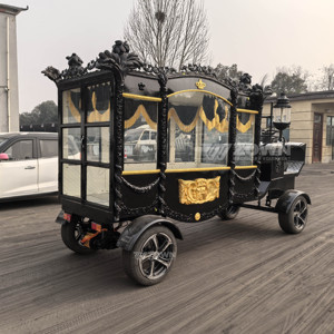 Carroza Fúnebre Eléctrica Negra Dorada de la Mejor Calidad, Carroza para Ataúdes, Carroza Fúnebre en Venta - Product Image 5