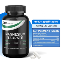 Fabricant de capsules de taurate de magnésium à faible MOQ, MOQ flexible, lancement rapide, certifié cGMP COA, pour les propriétaires de nouvelles marques