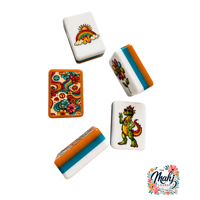 Juego de Mahjong Retro de los Años 60 con Diseño de Gatos Atómicos, Moderno y Lujoso, Grabado en Acrílico, Juego de Mesa Americano, Regalo