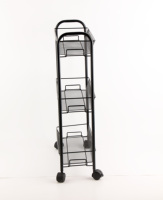 Chariot utilitaire en métal à 3 niveaux, rangement de cuisine, chariot utilitaire mobile à roulettes pour coin