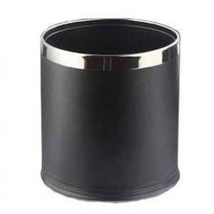 Cestino per rifiuti in acciaio nero da 10 litri a forma cilindrica per uso interno - Product Image 2