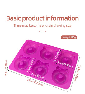 Bear Donut Mouse <span class=keywords><strong>Molde</strong></span> <span class=keywords><strong>de</strong></span> silicona 6 Set para DIY Cake Jelly Pudding Cookie Herramienta para hornear <span class=keywords><strong>Molde</strong></span> <span class=keywords><strong>de</strong></span> resina Forma <span class=keywords><strong>de</strong></span> número para uso <span class=keywords><strong>de</strong></span> jabón - Product Image 6