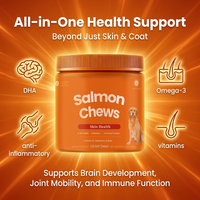 Huile de saumon sauvage d'Alaska, oméga-3, soutien immunitaire, probiotique, absorption rapide, comprimés à mâcher pour chiens de tous âges, santé de la peau