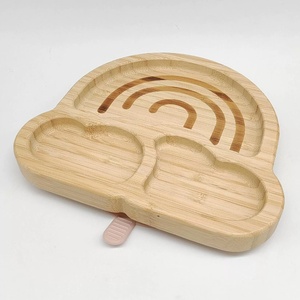 Baby <strong>Wooden</strong> Tableware Set Could Bamboo <strong>Wooden</strong> <strong>Plate</strong> Bowl Silicone Suction <strong>Wooden</strong> Handle Fork Spoon for Children Feeding Supplies - Product Image 6