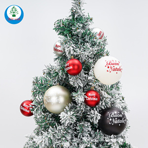 Set di Palline Natalizie Personalizzate con Stampa di Lettere, Classiche Rosse e Argento Opaco con Scritta '<span class=keywords><strong>Buon</strong></span> <span class=keywords><strong>Natale</strong></span>', Decorazioni per Albero di <span class=keywords><strong>Natale</strong></span> - Product Image 1