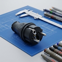 Französischer Standard Schuko-Typ Outdoor Wasserdichter Elektrostecker IP44 Industrieller Sturzsicherer Kälteresistenter TPE-Material 1 Jahr Garantie Stecker