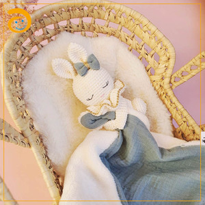 Hot <strong>Sale</strong> <strong>Crochet</strong> Rattle Toy Security Muslim Cotton <strong>Blanket</strong> Gift <strong>for</strong> Baby - Product Image 3