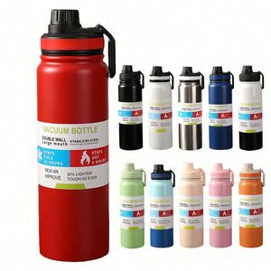 Bouteille d'eau à double paroi en acier inoxydable 500 ml 750 ml avec double couvercle pour boire directement - Product Image 3
