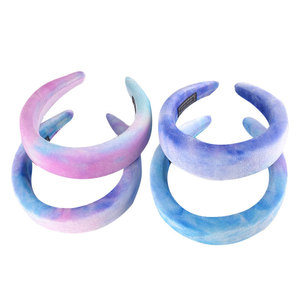 Puffy Head Band Velvet Fabric Headband Thick Sponge <strong>Padded</strong> Solid Color Wide <strong>Hair</strong> Band - Product Image 4