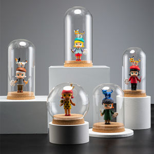 Cúpulas de vidrio transparente soplado con base negra para regalo de boda Cloche de vidrio medio decoración de la casa - Product Image 4