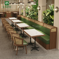Ensemble de meubles de restaurant de style asiatique du Sud-Est, canapé en bois massif, chaises de salle à manger, tables de salle à manger en marbre, restaurant