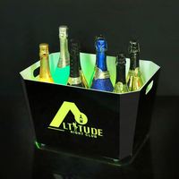 Seau à glace LED rechargeable 8L avec logo personnalisé et couleur de lumière, refroidisseur à vin en forme de bateau pour mariage et fête