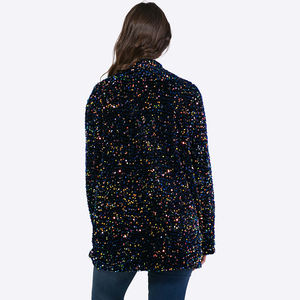 Venta al por mayor de alta calidad de la moda de las mujeres de encargo colorido de manga larga Casual Bling Sequin <span class=keywords><strong>Blazer</strong></span> Sequin Shiny - Product Image 4