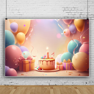 <span class=keywords><strong>Fondo</strong></span> de fotografía 3D globo colorido niño cumpleaños fiesta decoración familia sesión fotográfica estudio fotográfico tela fotorrealista - Product Image 6