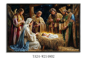 Virgin Mary Wall LEDライトペインティングタイマー付きライトアップキャンバスウォールアート写真リビングルームウォールデコレーション - Product Image 2