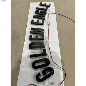 Enseigne lumineuse 3D en acier inoxydable pour affaires, extérieur, lettres bleues rétroéclairées 3D à usage décoratif - Product Image 1