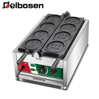 Machine à gaufres Blios, fabrication directe usine, logo personnalisé OEM, 4 cavités, en acier inoxydable, 220V 50Hz 60Hz, pour snack-bars et street food