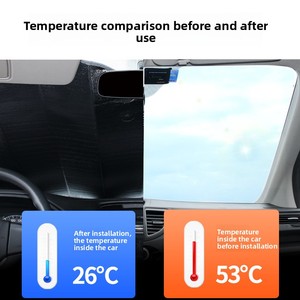 Pare-soleil de pare-brise de <span class=keywords><strong>voiture</strong></span> à <span class=keywords><strong>ventouse</strong></span>, style minimaliste à motif laser, avec protection solaire et isolation thermique - Product Image 5