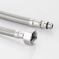 Raccord de Robinet Tressé en Acier Inoxydable 304, 12mm DE, 1/2 Femelle M10x1, Tube Court Mâle EPDM pour Plomberie Cuisine et Salle de Bain