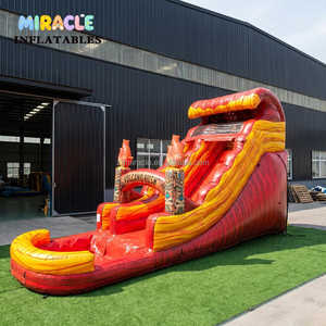 Tobogán Acuático Inflable Comercial con Piscina Combinada, 18 pies, Doble Carril, Diseño Volcán, PVC de Alta Resistencia, para Alquiler en Fiestas - Product Image 4