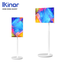 Televisor Inteligente Portátil Ikinor de 32 Pulgadas con Pantalla Táctil sobre Ruedas, Full HD 1080p y Altavoces Estéreo de 10W para el Hogar