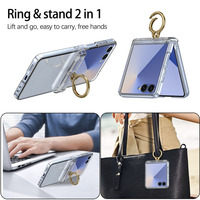 Pour Samsung Galaxy Z Flip 8 7 6 5 Étui pliable de luxe électro-plaqué 360 °   Étui antichoc à couverture intégrale avec support rotatif