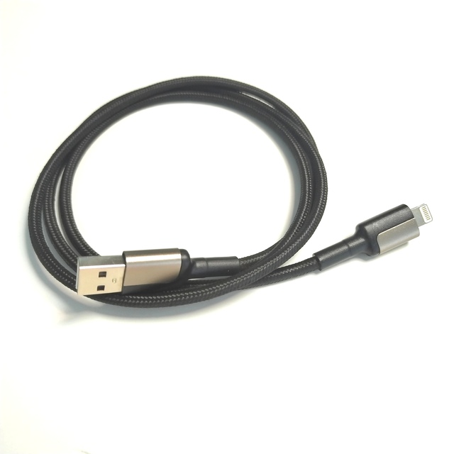 USB Nylon Braided 1M Black Cable Aluminum Alloy A-C C-C C-lighting 5-Core 3A TYPE-C Fast 60W Charging Data Transfer for Mobile