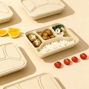 Fda giấy chứng nhận dùng một lần tùy chỉnh Hộp Ăn Trưa tre compostable lò vi sóng an toàn thực phẩm khay container thức ăn nhanh Takeaway hộp - Product Image 6