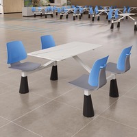 Ensemble de table et de chaises pliantes modernes pour restauration rapide, cantine scolaire, zone de repas des employés, restaurant, quatre personnes, commercial