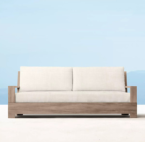 Hot Selling Garden Furniture Lounge Set Villa Leisure Teak hotel <b>Sofa</b> Outdoor Lounge Sectional <b>Sofa</b> Furniture Set - Product Image 4
