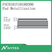 Condensateur en silicium NYFEA FSC0101V101R0300 0101 100pF 100VDC 65 Ppm/C, capuchon vertical 0,25x0,25x0,20mm, faible fuite, haute stabilité 10