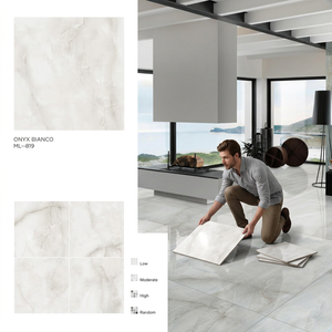 Roman Beige Glossy Marble Look Porcelain Floor <b>Tiles</b> Digital Glazed Premium 80x80cm Design - Product Image 5