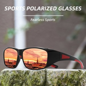 Square Frame Polarized Sunglasses UV400 PC Frame TAC Lens Windproof Outdoor Sports <b>Driving</b> <b>Glasses</b> Black - Product Image 5