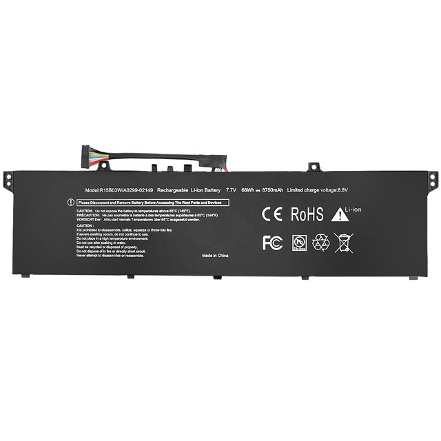 New Rechargeable Li-ion Battery Pack R15B03W for Xiaomi Pro 15 2021 OLED Laptop XMA2009-AL/FJ/EJ/AJ/DB Series 7.7V 66WH R15BO3W