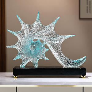 Moderna Estrella de Mar Esculpida en Resina Epoxi con Cristales Oceánicos, Arte Folclórico, Decoración Suave para Porche, Sala de Estar, Sala Modelo, Regalo de Inauguración de Casa - Product Image 1