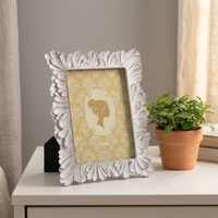 Cadre photo en résine sculpté en forme de feuille 3D dorée vieillie, cadre décoratif européen de luxe léger