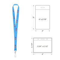 Lanière porte-badge en polyester de 3/4 po imprimée par sublimation avec porte-badge transparent et clip pivotant en métal – Tendance et durable