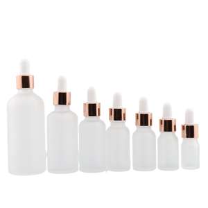 30มิลลิลิตรเซรั่มขวดกระจกฝ้าที่มีอลูมิเนียมทองเงินสีดำหมวกหยด - Product Image 4